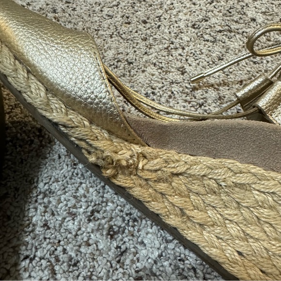 Vionic Aruba Calypso Lace-Up Wedge Gold Espadrilles—7 - Picture 9 of 14